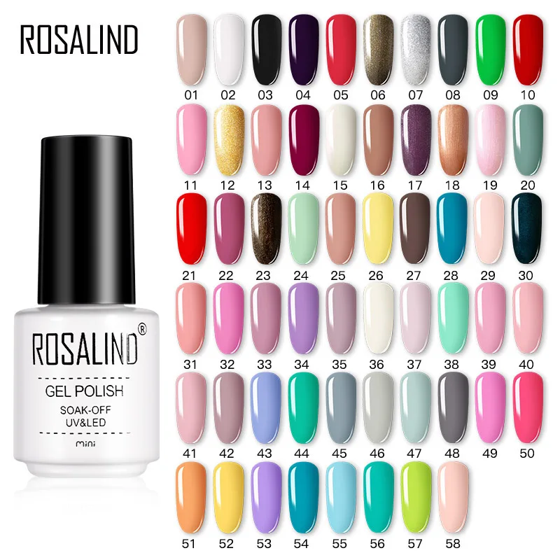 ROSALIND Glass Bottle Autumn&winter Gel Nail Polish Nail Gel Varnishes Semi-permanent UV Lamp For Nail Art Design Base Top Coat