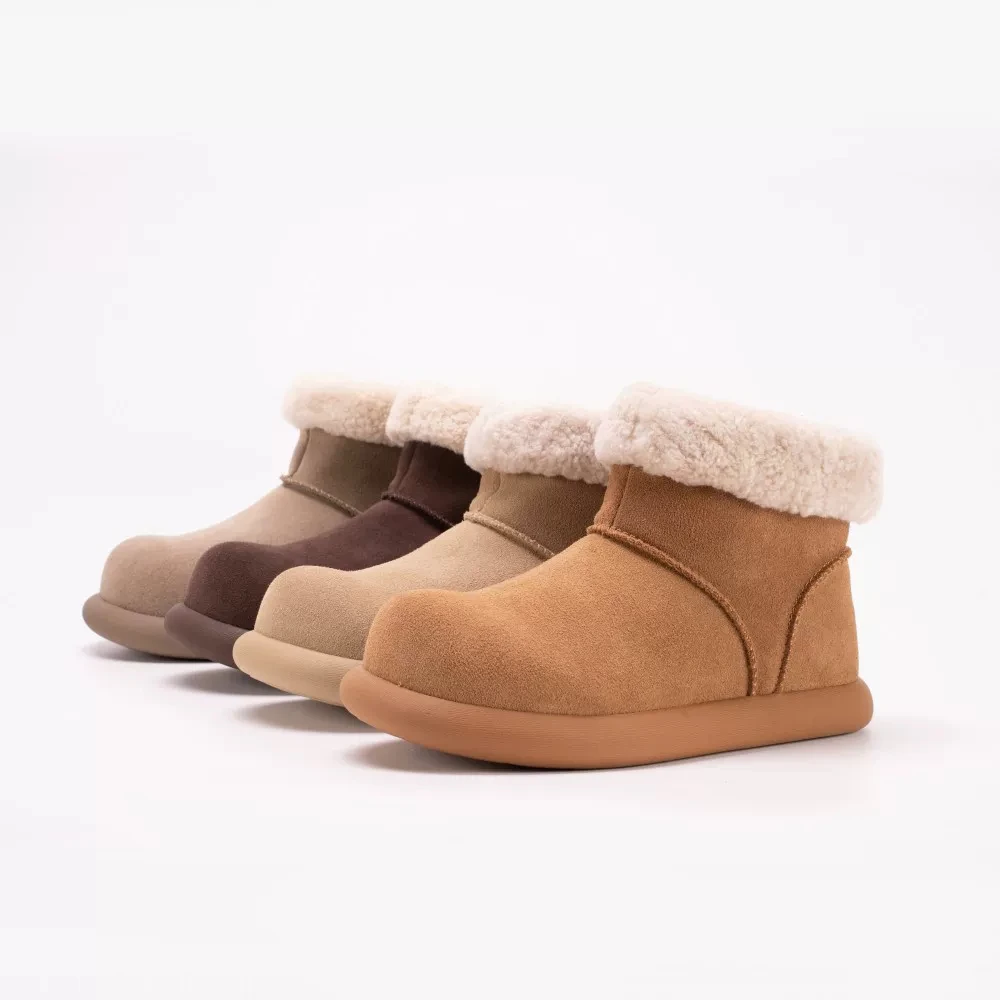 Full package high tube small potato fur shoes for autumn and winter outdoor wear, women's sheep fur integrated