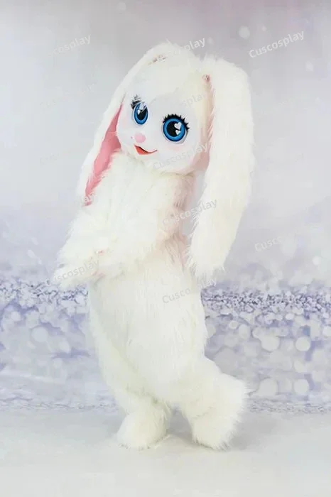 

White Rabbit Cartoon Mascot Costume Bunny Fancy Dress Christmas Cosplay for Halloween Carvinal Party Event