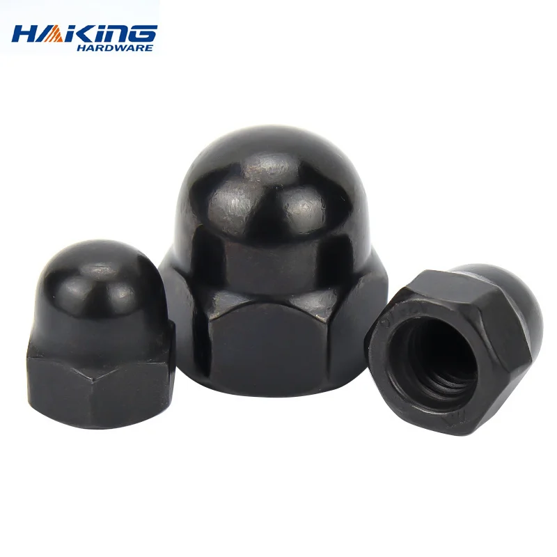 3-40pcs Acorn Cap Nut M3 M4 M5 M6 M8 M10 M12 Black Carbon Steel Dome Nut Cover Cap on nuts