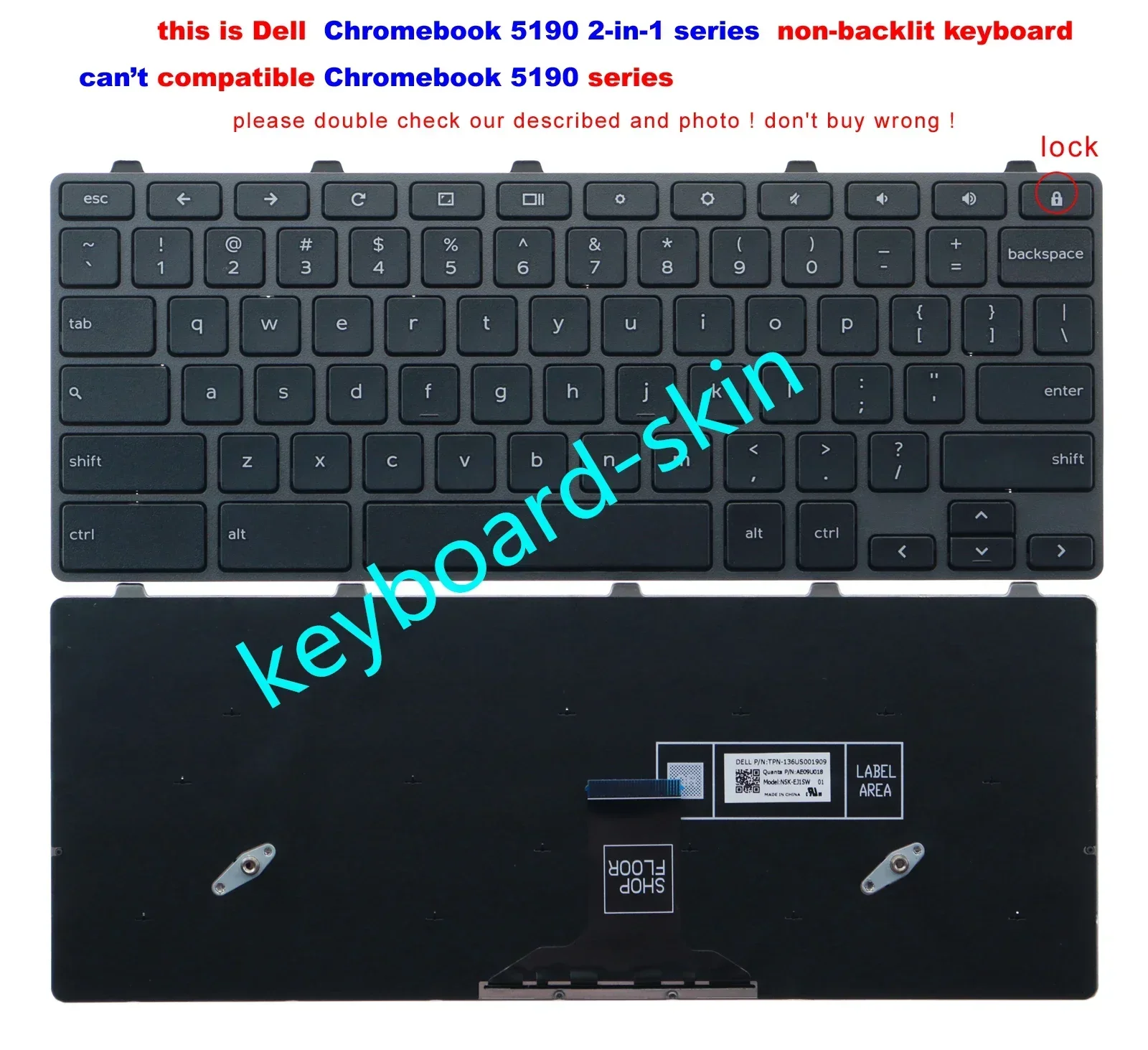 New US Keyboard for Dell Chromebook 5190 2-in-1 0H06WJ (Not for Chromebook 5190) laptop