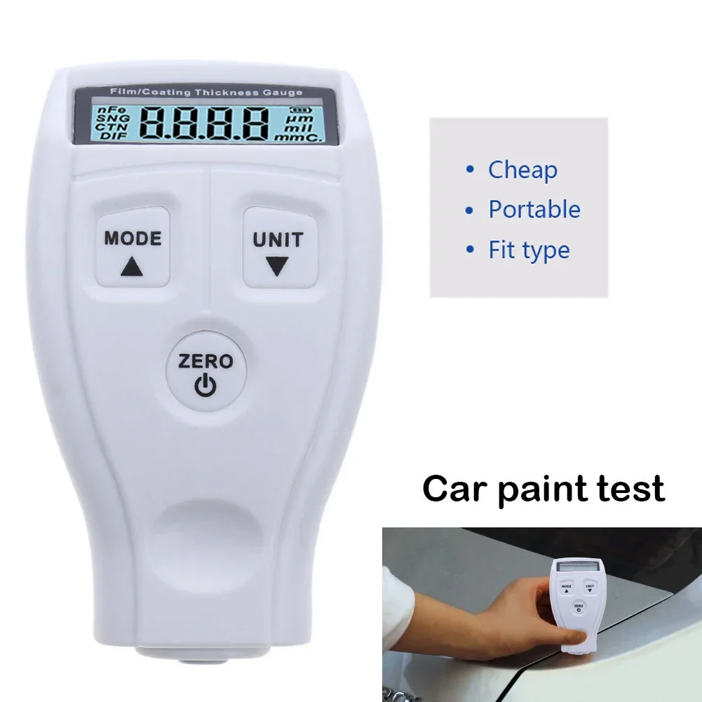 EM2271A Digital Mini Thickness Gauge Car Paint Film Tester Coating Meter Electric Manual Tool Ultra-precise Fe/NFe 0.1-2mm