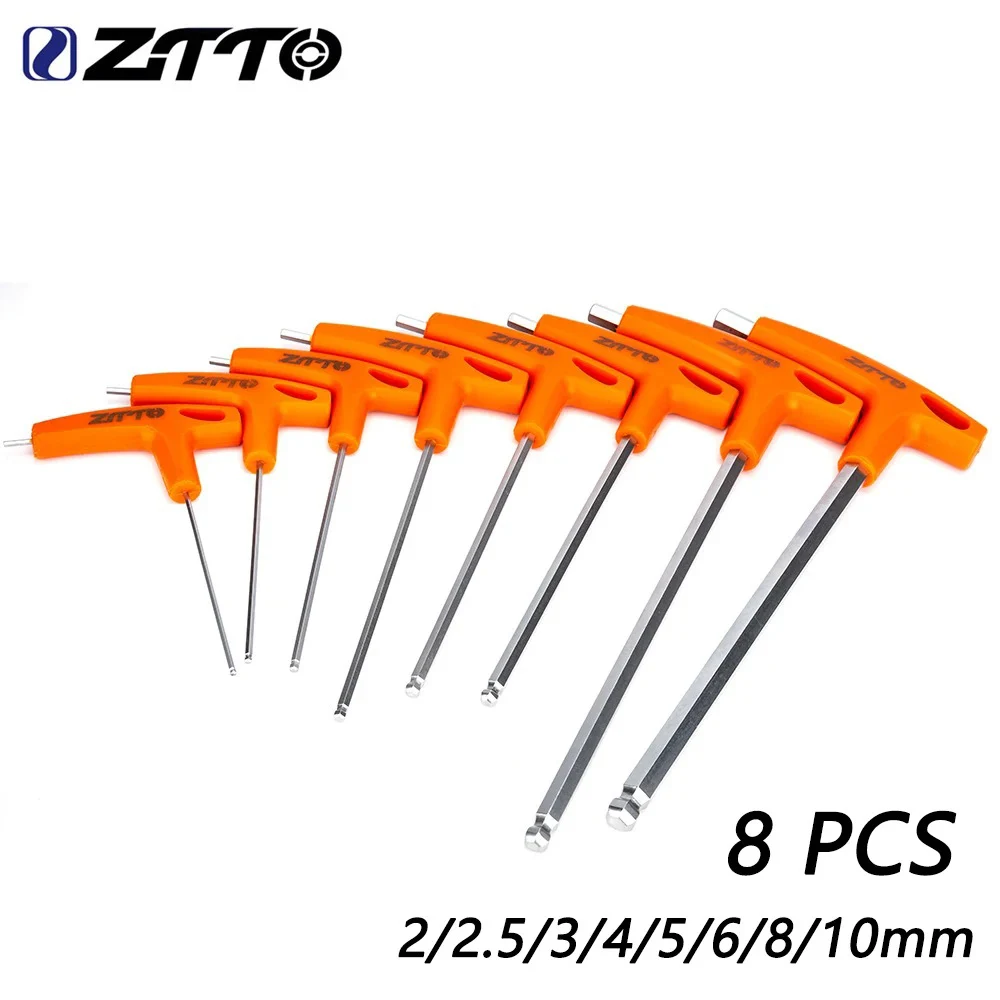 ZTTO 8pcs Universal Hex key Allen Wrench Hand Tool 2/2.5/3/4/5/6/8/10mm Set Quick Snap Adapter Ball/Flat Head Chrome Steel