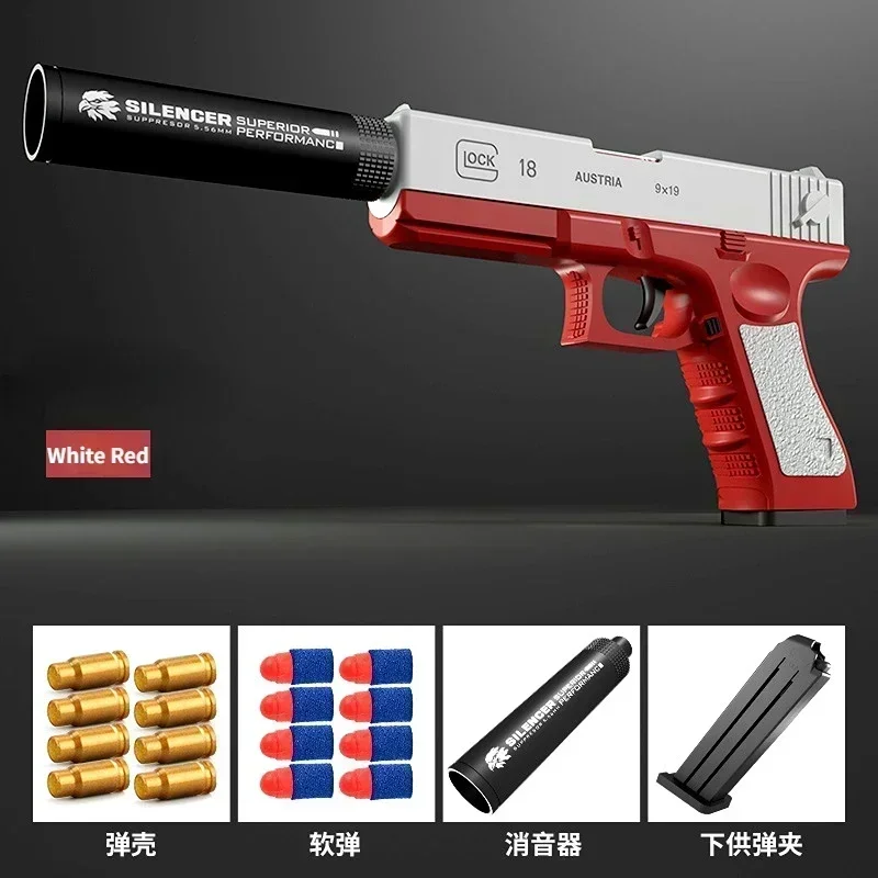 Newest Shell Ejecting Glock M1911 Glock Airsoft Pistol Soft Bullet Toy Gun Weapon Children Armas Blaster Shoot Outdoor Game Boys