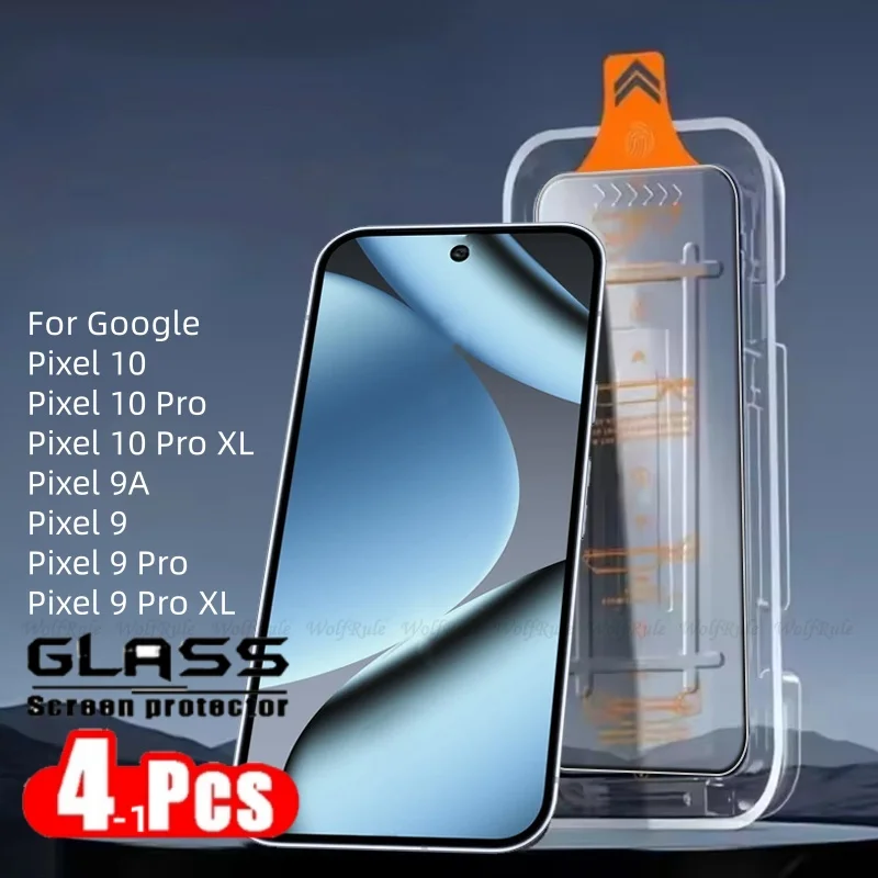 1-4 قطعة لجوجل بكسل 10 برو زجاج جوجل بيكسل 10 9 برو XL 9A زجاج 9H خالية من الغبار سهلة التركيب واقي للشاشة بكسل 10