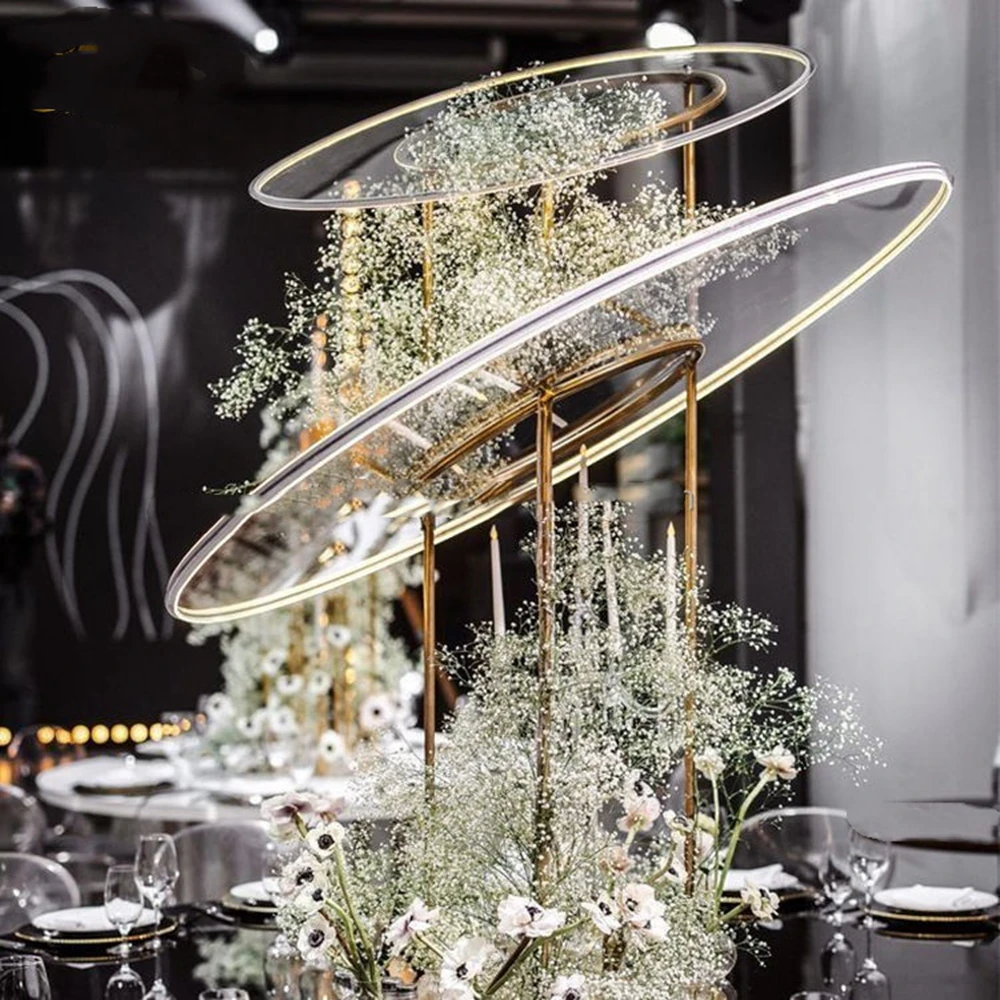 4pcs-10pcs  60-120cm  Wedding Supplies Crystal Flower Bowl Candelabra Wedding Crystal Chandeliers for Wedding Centerpiece