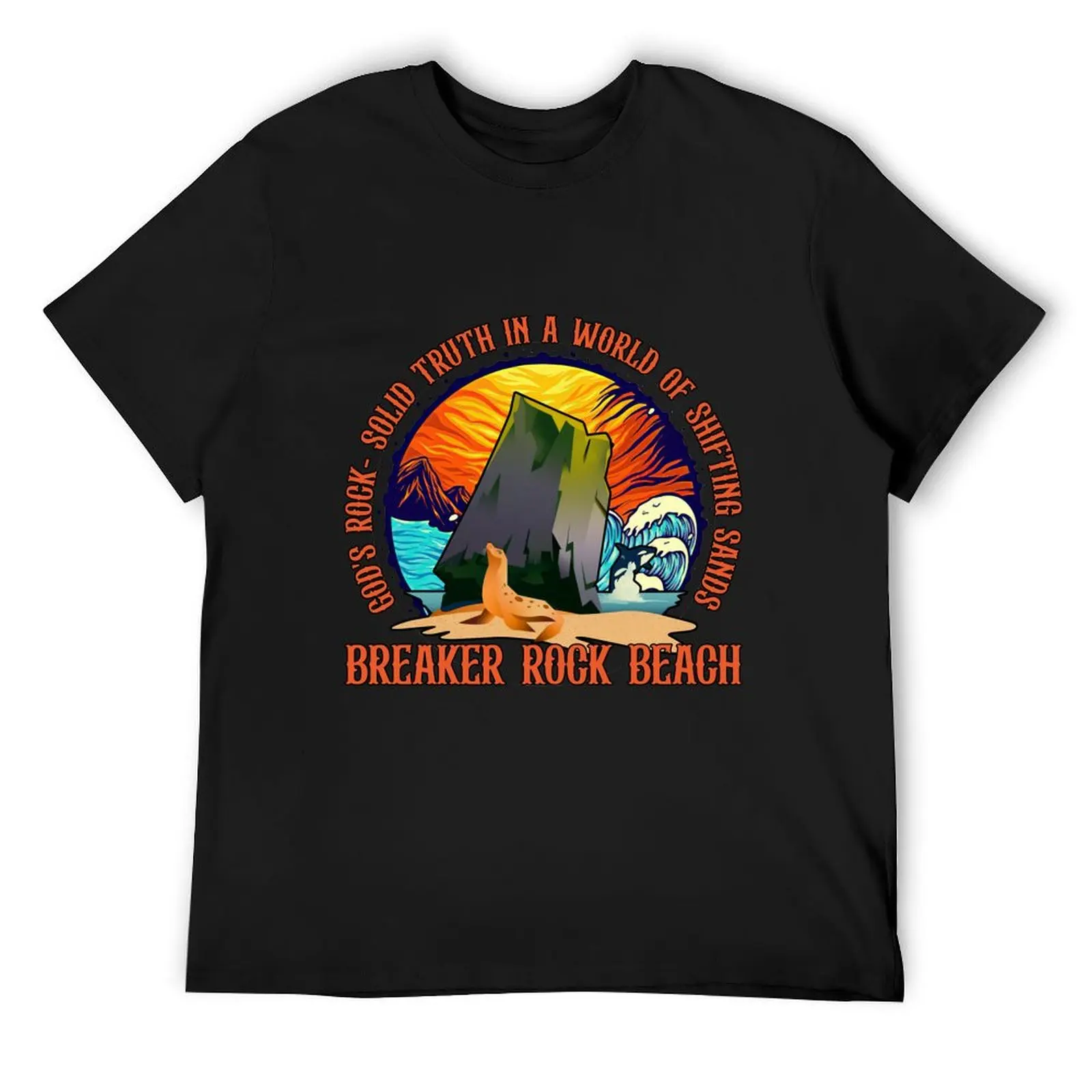 

God's Rock-Solid Retro Breaker Rock Beach VBS 2024 Christian T-Shirt new gifts and t-shirts big and tall t shirts for men