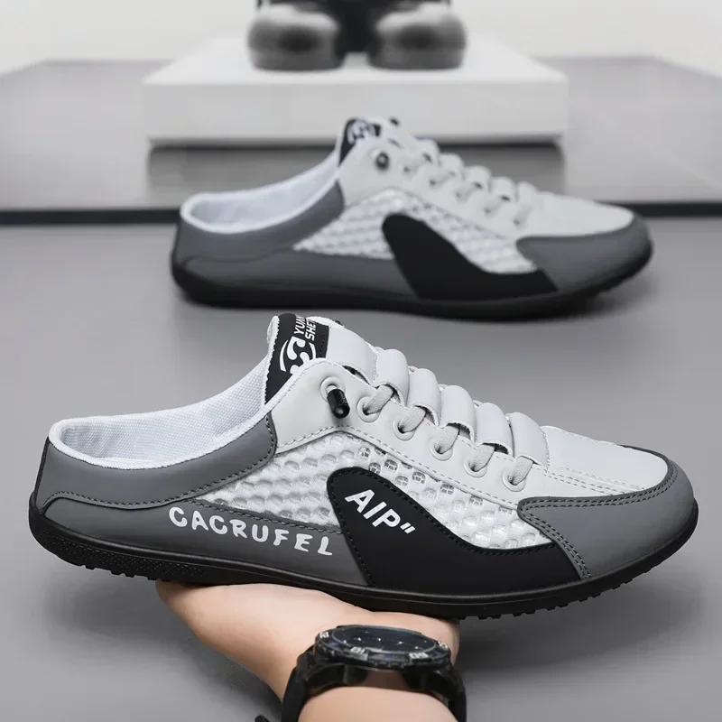 Men's Fashion Soft Bottom Half Slippers Summer New Casual Shoes Soft Bottom Support Shoes Sports Shoes Zapatos De Hombre image 3