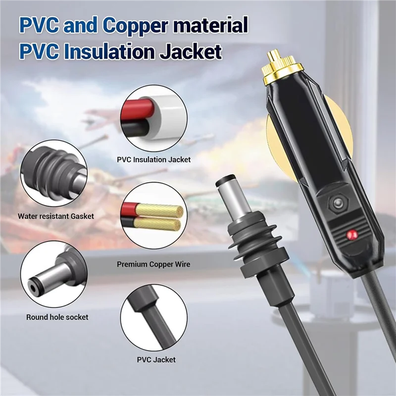 

Daily 10X For Starlink Mini DC Power Cable,DC Car Power Cable For Satellite 18AWG, IP68 Car Charger Power Supply Cord,A