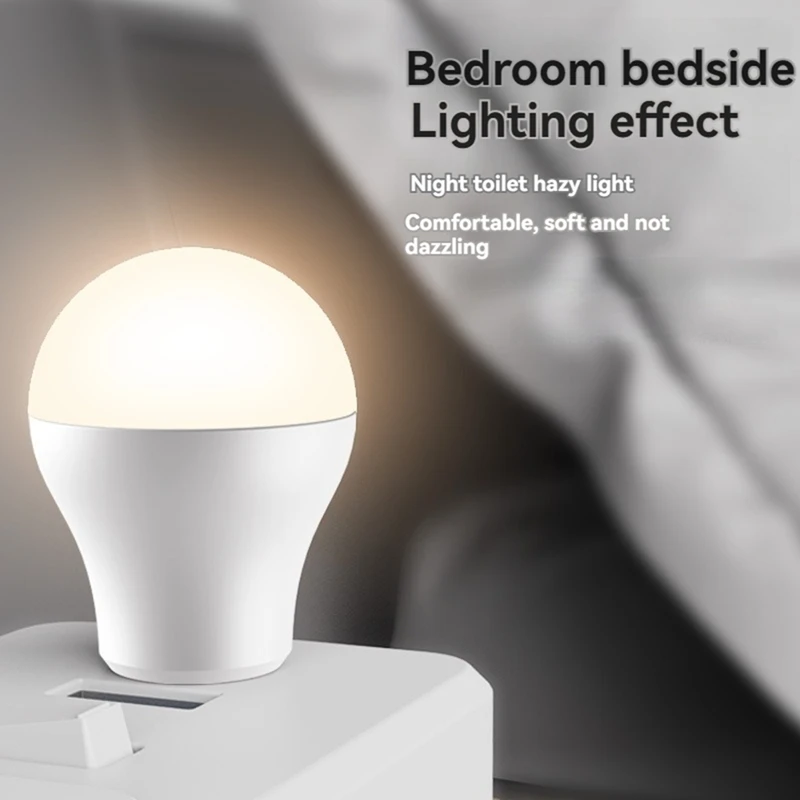 AC17-10Pcs USB Plug Lamp Mini LED Night Light Power Bank Charging USB Book Lights Round Reading Eye Protection Lamp