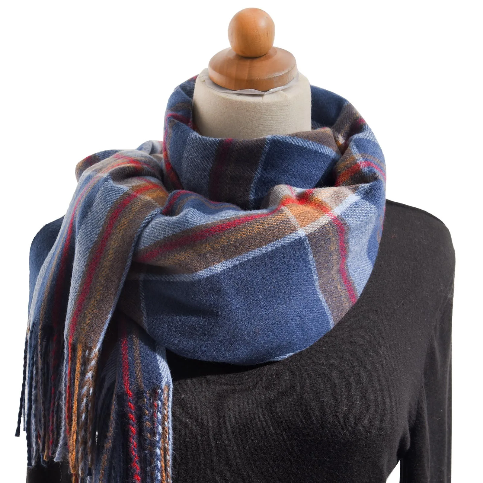 Women\'S Autumn And Winter Colorful Plaid Shawl Thickening Warm Scarf Hair Wrap Blanket Wrap for Women Warm Light up Winter Scarf