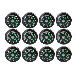 New 12Pcs 20mm Mini Pocket Oil Filled Compass Survival Compasses for Hiking Camping Outdoor Activities Accessory Multi Tools