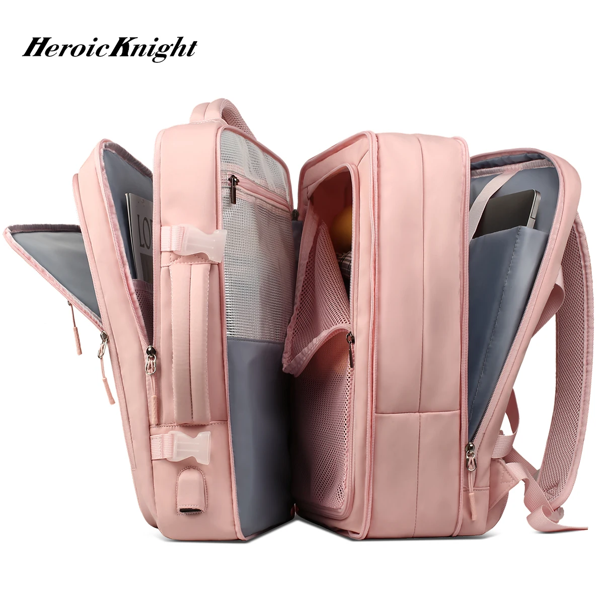 Heroic Knight Women Carry on Travel Backpack Men Expandable Large Capacity Work Laptop Backpack Casual College Weekend Daypack