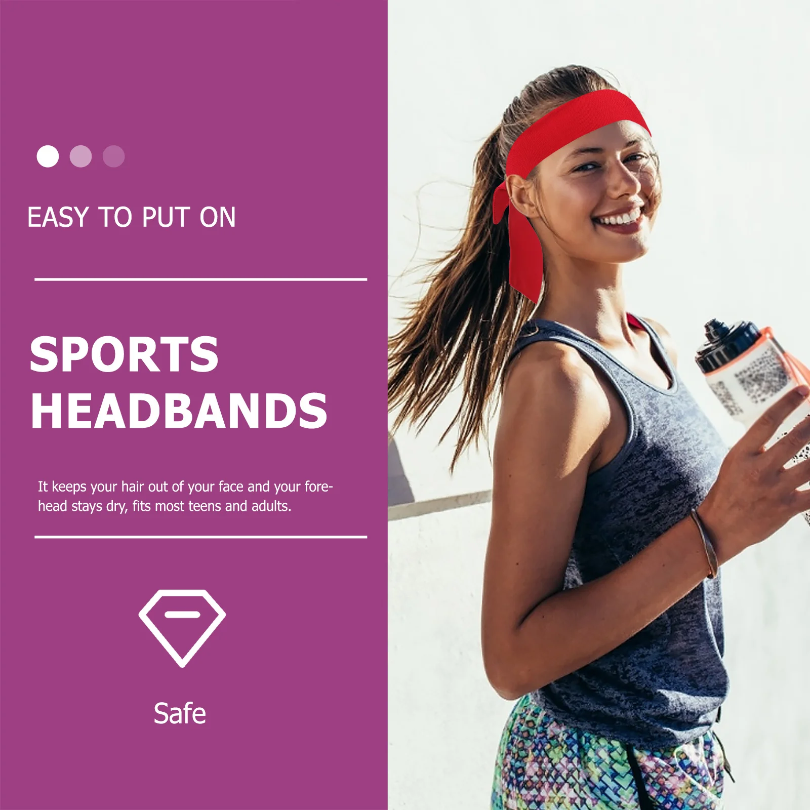 

4Pcs Fitness Headband Breathable Sports Hairband Running Sweatband Elastic Sweat Absorbent Headwrap Outdoor Yoga