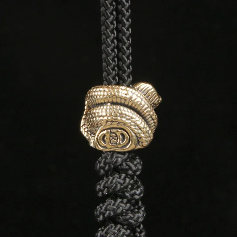ONE 17mm paktong white coppper brass paktong white coppper snake Paracord 550 large Hole Beads EDC Knife Keychain accessory view 4