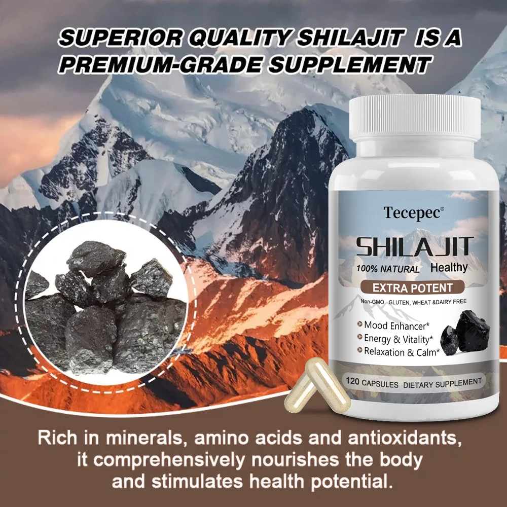 Shilajit Supplement - Rich in trace minerals and fulvic acid for energy, digestion, skin and immunity, endurance