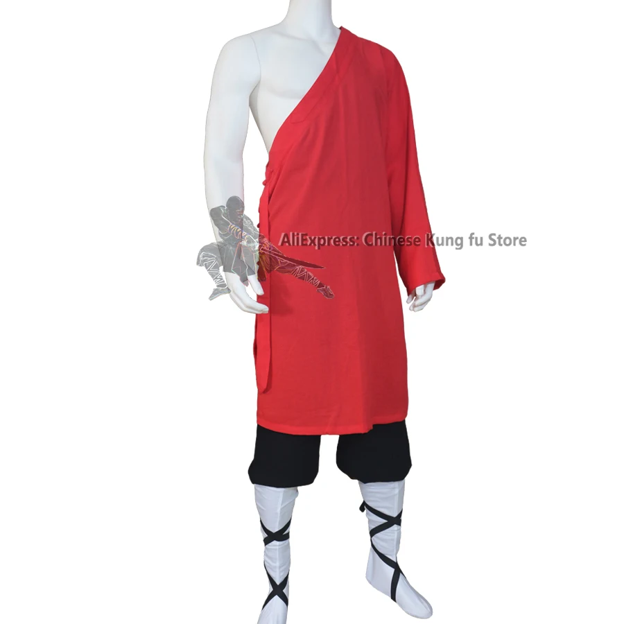 One-sleeve Shaolin Kung fu Suit Buddhist Monk Robe Wushu Martial arts Tai Chi Uniform Need Measurements 25 Colors