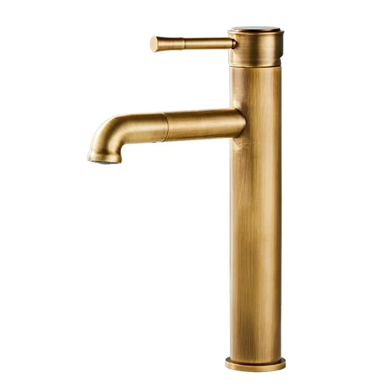 

All-copper antique washbasin faucet hot and cold household hand wash washbasin shampoo table basin faucet universal rotation