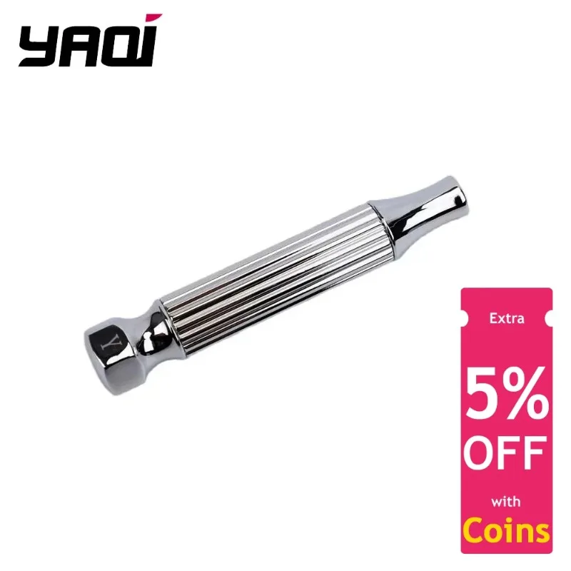 Yaqi 90mm Length Apollo/PILLAR Chrome Color Safety Razor Handle For Mens Precise Shaving And Provide Comfortable Grip Durability