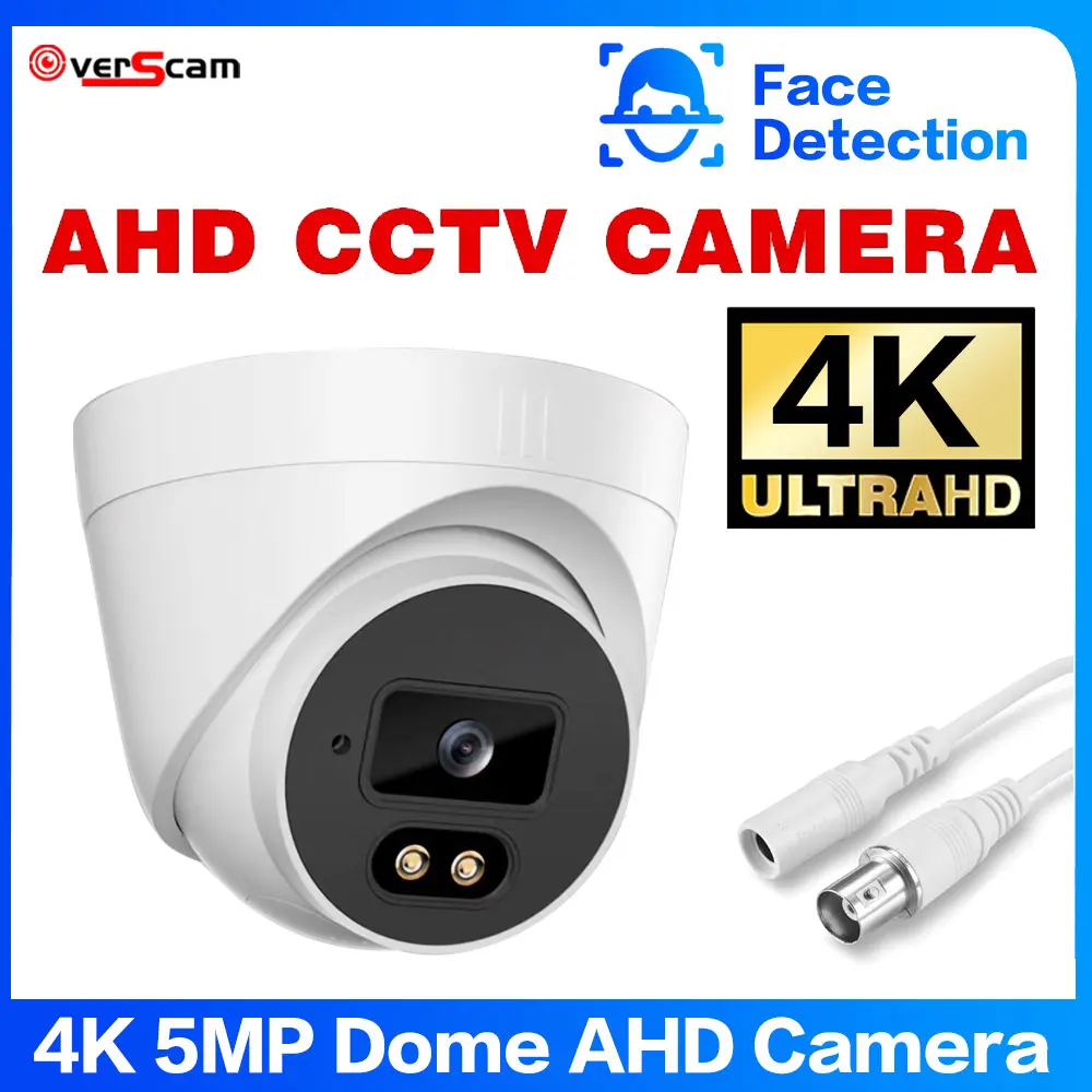 8MP CCTV AHD Dome Camera Kit 4K-N 24h Warm Light Face Detection 5MP Full Color Night Vision Indoor Home Monitor Security System