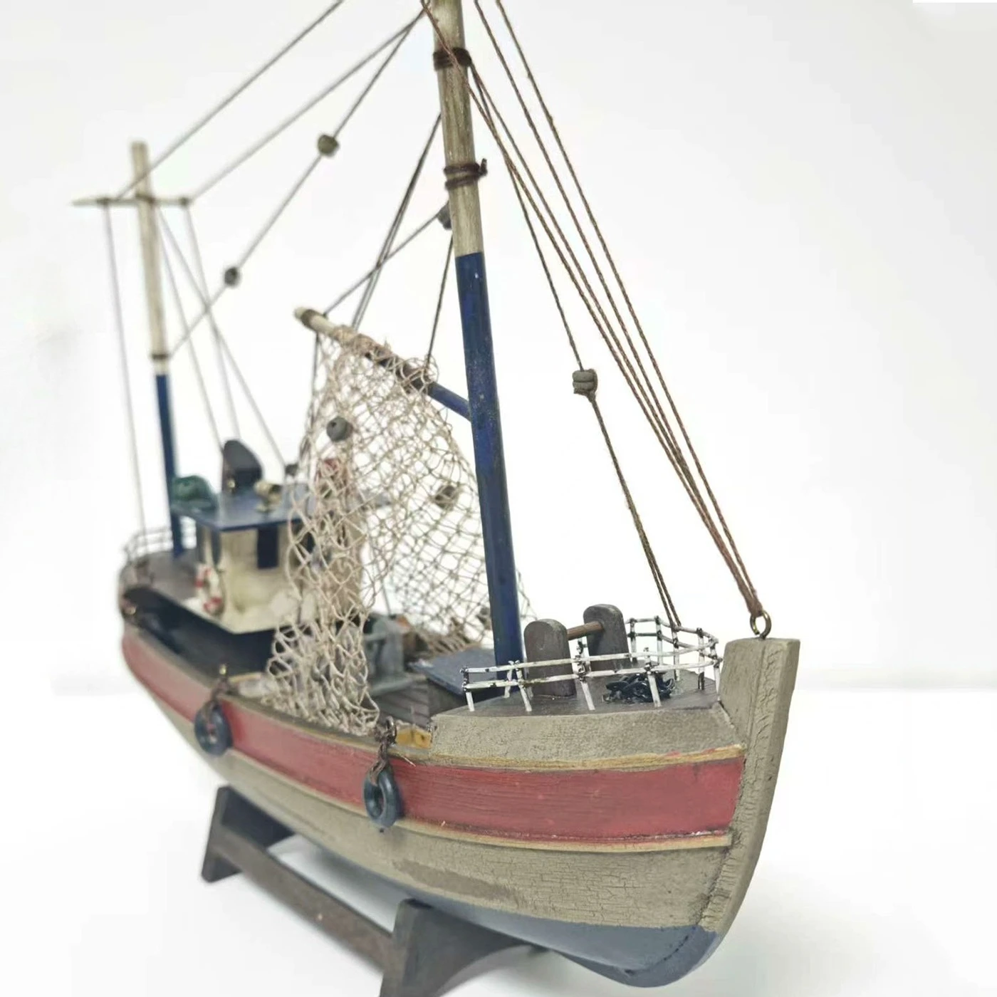 

30cm Vintage Retro Sailboat Model Handmade Wooden Structure Sailboat Model RTR Boy Toy Gift Ornaments