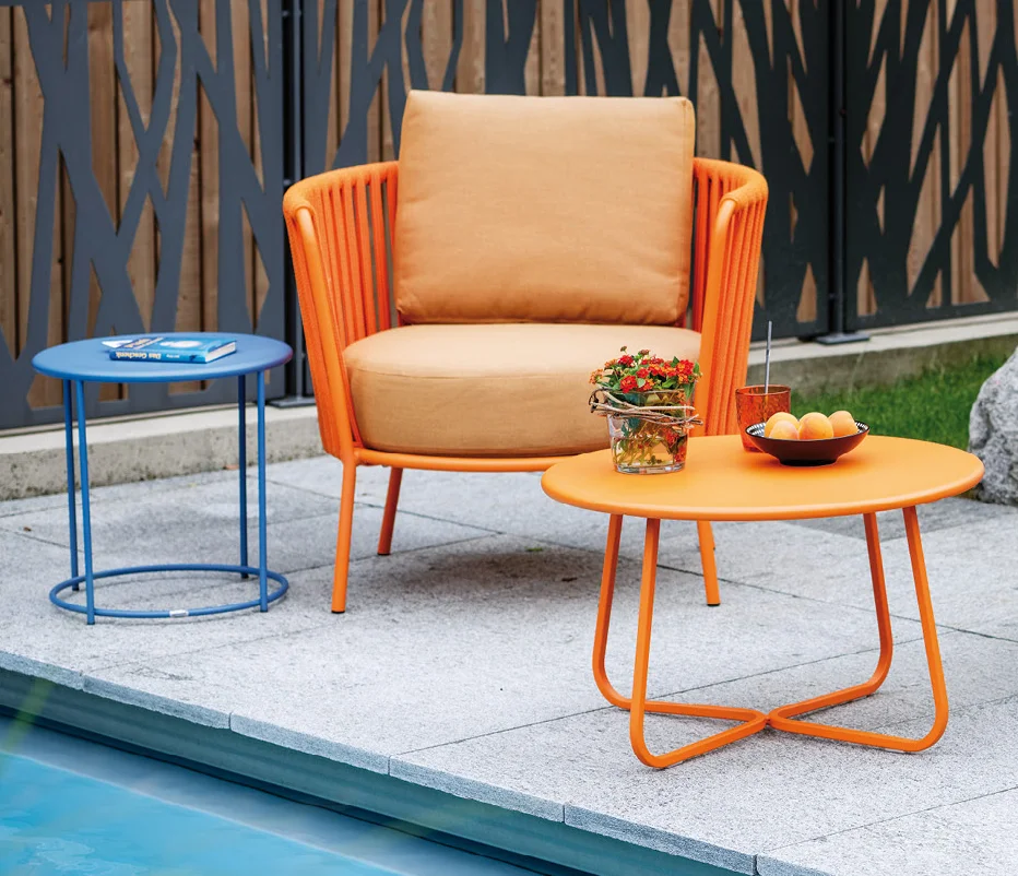 

Modern Coffee Tea Garden Dining Side Table Outdoor Waterproof Patio for Indoor and Outdoor Use