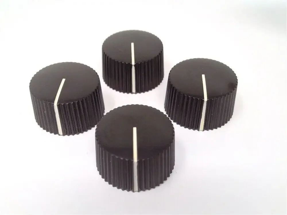 

Vintage Style 4 Black Amplifier Knobs with Slotted Set Screw Knobs for F-der Amps Black 4pk