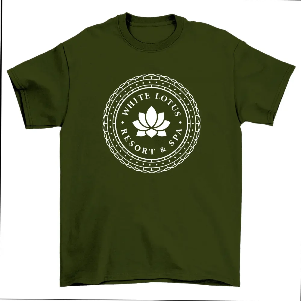 الأبيض لوتس منتجع و سبا كريست قميص برنامج تلفزيوني تي شيرت الصيف القطن وتنفس قمصان الجرافيك تي شيرت Y2k الملابس عادية التي شيرت #6