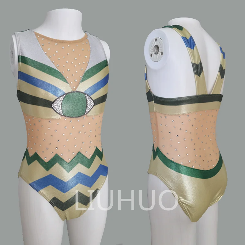 LIUHUO Girls Synchronized Swimming Leotards Women Performance Competitive Dance Swimwear