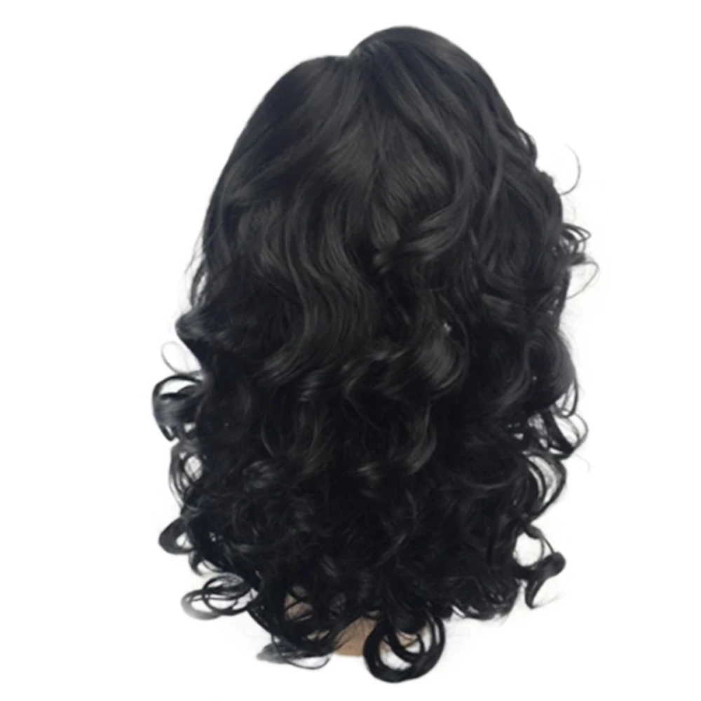 WHIMSICAL W New Fashiob Women Black Wig Short Nature Wavy Curly Parting Heat Resistant Fiber Wigs for Black Women