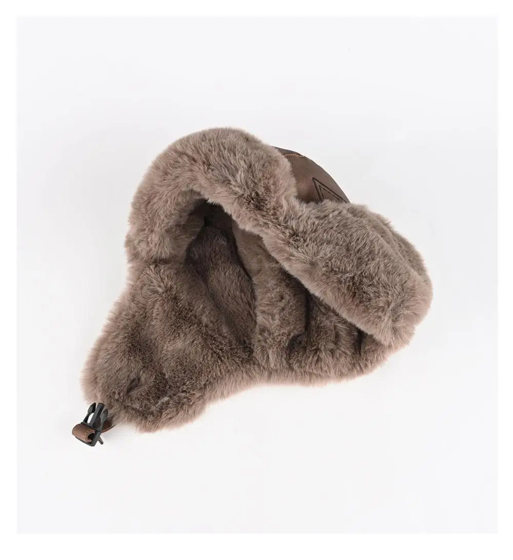 خمر منفذها قبعة الرجال النساء الشتاء سميكة المخملية فو الجلود الدفء سدادات حماية الأذن الباردة برهان قبعة الأذن رفرف إيرفلاب