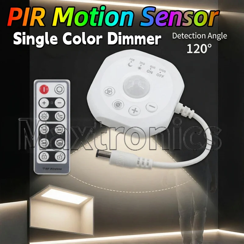 PIR Motion Sensor 5V-24V Horse Racing Light Dimmable Timer Control for Running WS2811 2835 COB Running Water Flowing LED Strips