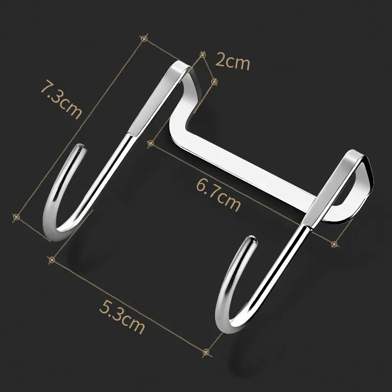 1-8PC S-type Door Hanger Hook Stainless Steel Free Punching Cabinet Door Without Trace Clothes Hook Door Back Wall Mounted Hooks view 6
