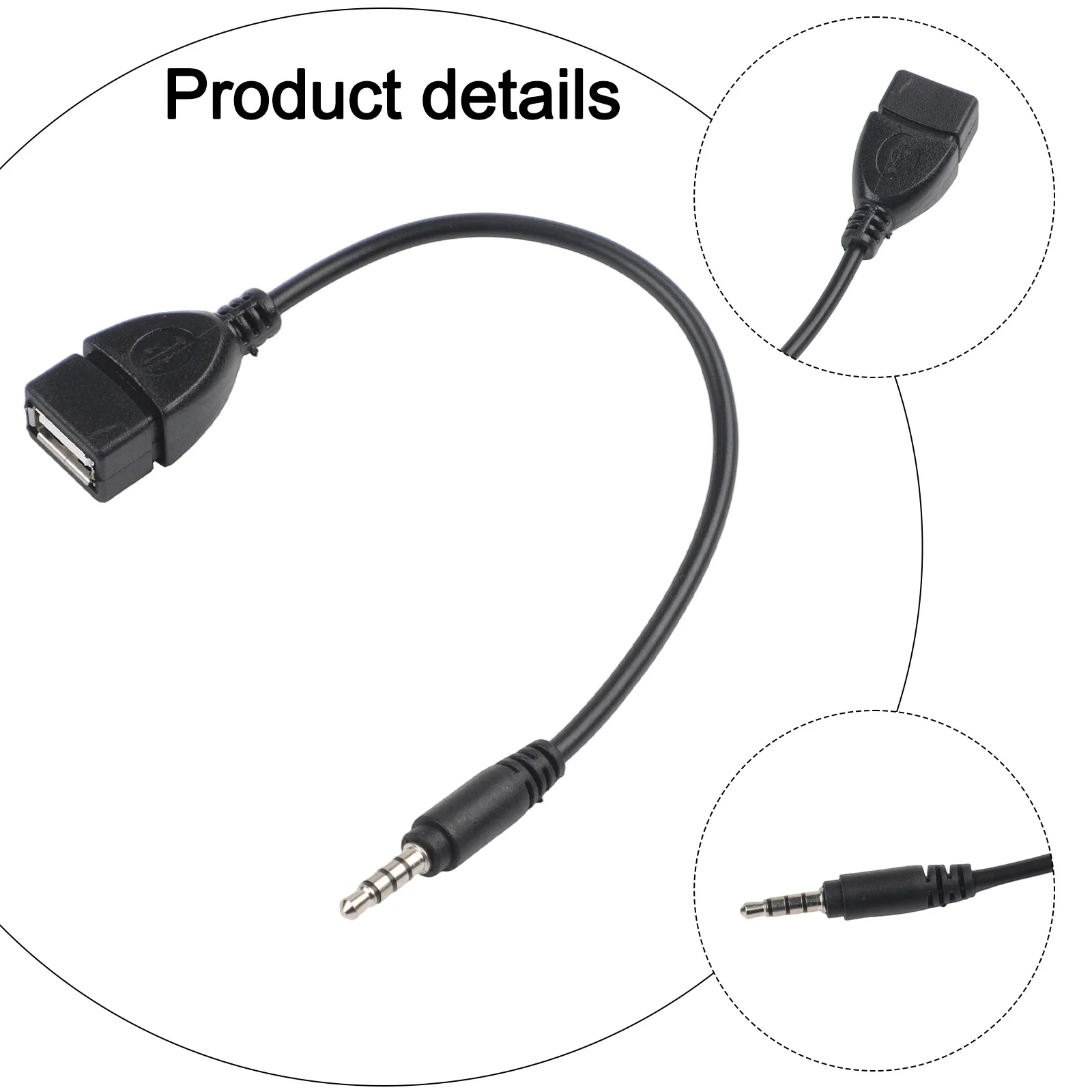 AUX Audio Cable Converter Adapter Cable Colour Public Audio Cable Converter Reliable Fitments Suitable For Most Cars