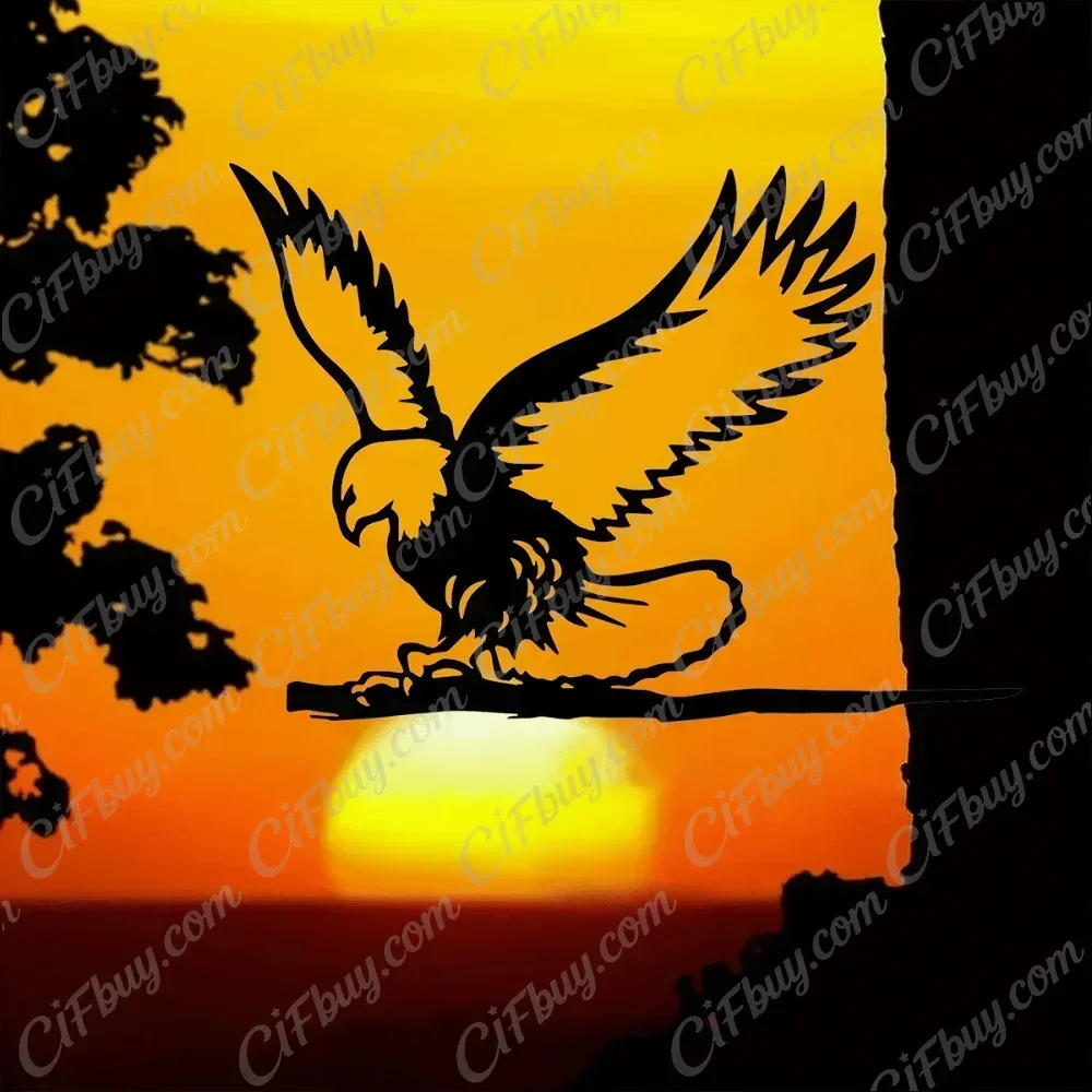 CIFBUY Flying Eagle Silhouette Metal Sign Rust Proof Waterproof Iron Wall Art Home Garden Yard Indoor Outdoor Decor