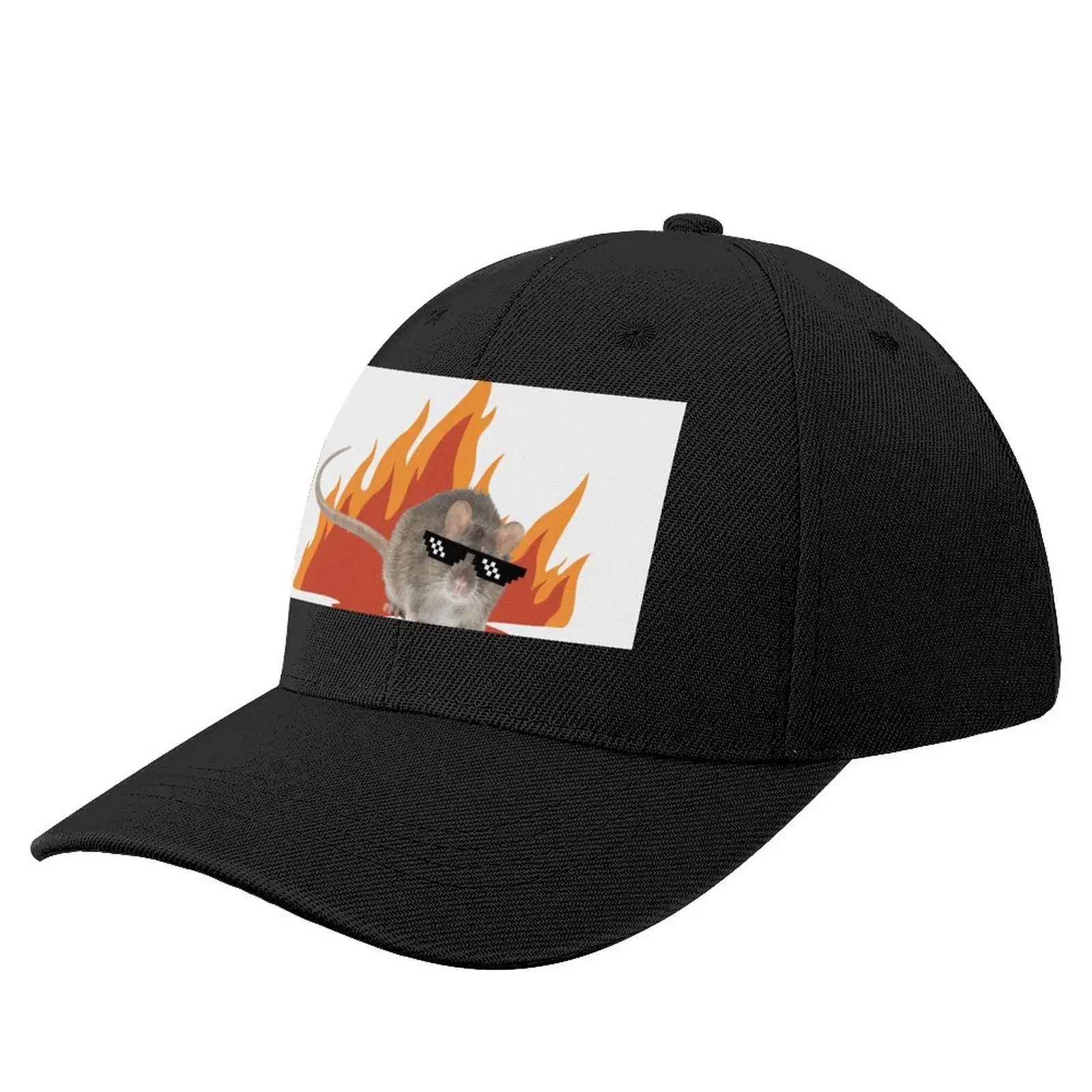

cool rat with fire Baseball Cap tea Hat Sun Hat For Children Trucker Hats For Men Women's