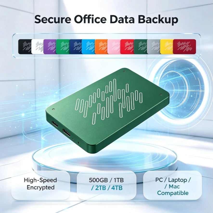 A3-2 Portable External Hard Drive Army Green High Speed External Storage Disk Compatible with Windows Laptop & Desktop PC