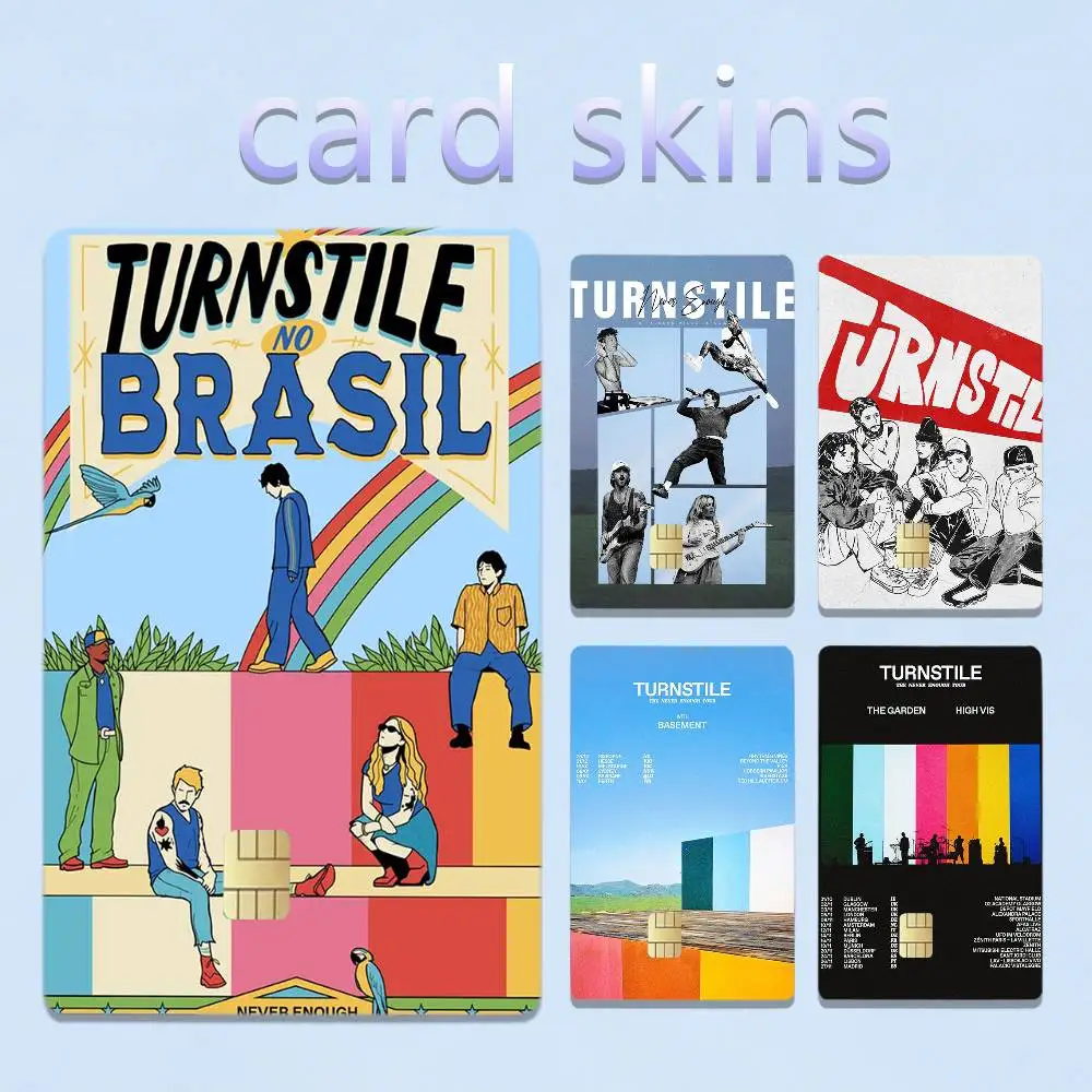 Singer Turnstile Band 4pcs 1Set Film Skin for Debit Credit Bank Visa Card Decal Cover
