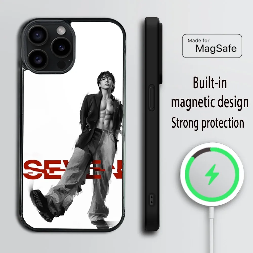 Korea E-Euphoria J-Jungkook-K-KPOP  Phone Case For iPhone 16 15 14 13 12 11 Pro Max Plus Mini Magsafe Mirror Wireless Magnetic C