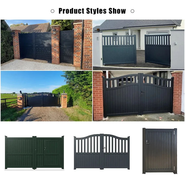 Customization Aluminum Driveway Gate House Gates Automatic Slide Aluminium Gate Garden Electric Sliding Gate