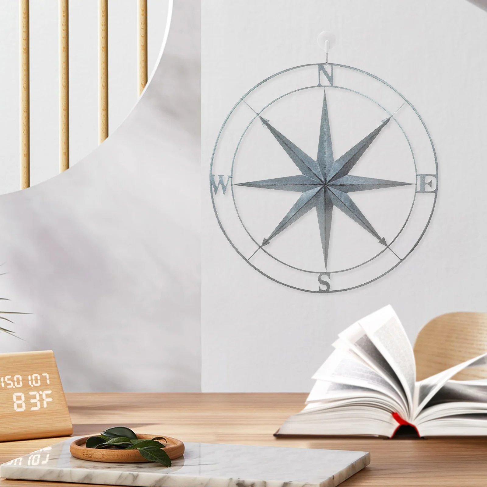 

Retro Iron Compass Decor Metal Hanging Decoration For Home Office Garden Art Ornament Iron Wall Hanging Craft Garden Wall