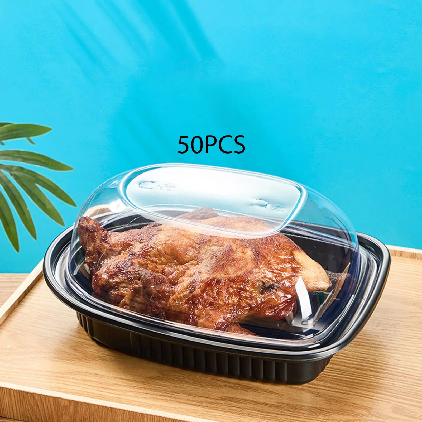 Rotisserie Chicken Roaster Disposable Take Out Boxes Large Meal Prep Storage Containers with Clear Lid for Catering and Events