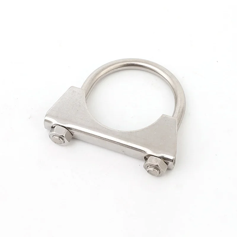 M8 Galvanized U-Bolt Clamps 3 Piece Set for Exhaust Systems Compatible with 47mm 53mm 91mm Pipes Saddle Plate Design
