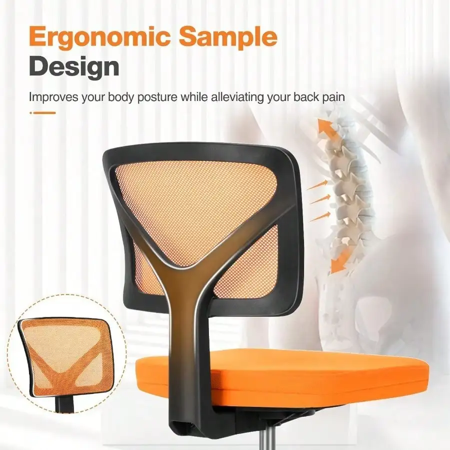 

Small Office Chair Ergonomic Low-Back Mesh Rolling Work Swivel Chairs With Wheels Arml Comfortable Seat Lumbar Port For Home Bed