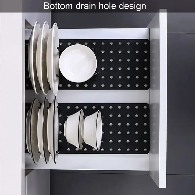 Expandable Kitchen Drawer Organizer Peg Board With Bottom Anti Slip Pad And 12 Pegs Telescopic Board