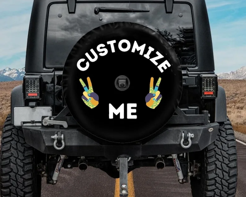 CUSTOM Spare Tire Cover, Custom Tire Cover with your design, Backup Camera option, Personalized Accessories, Backup camera tire