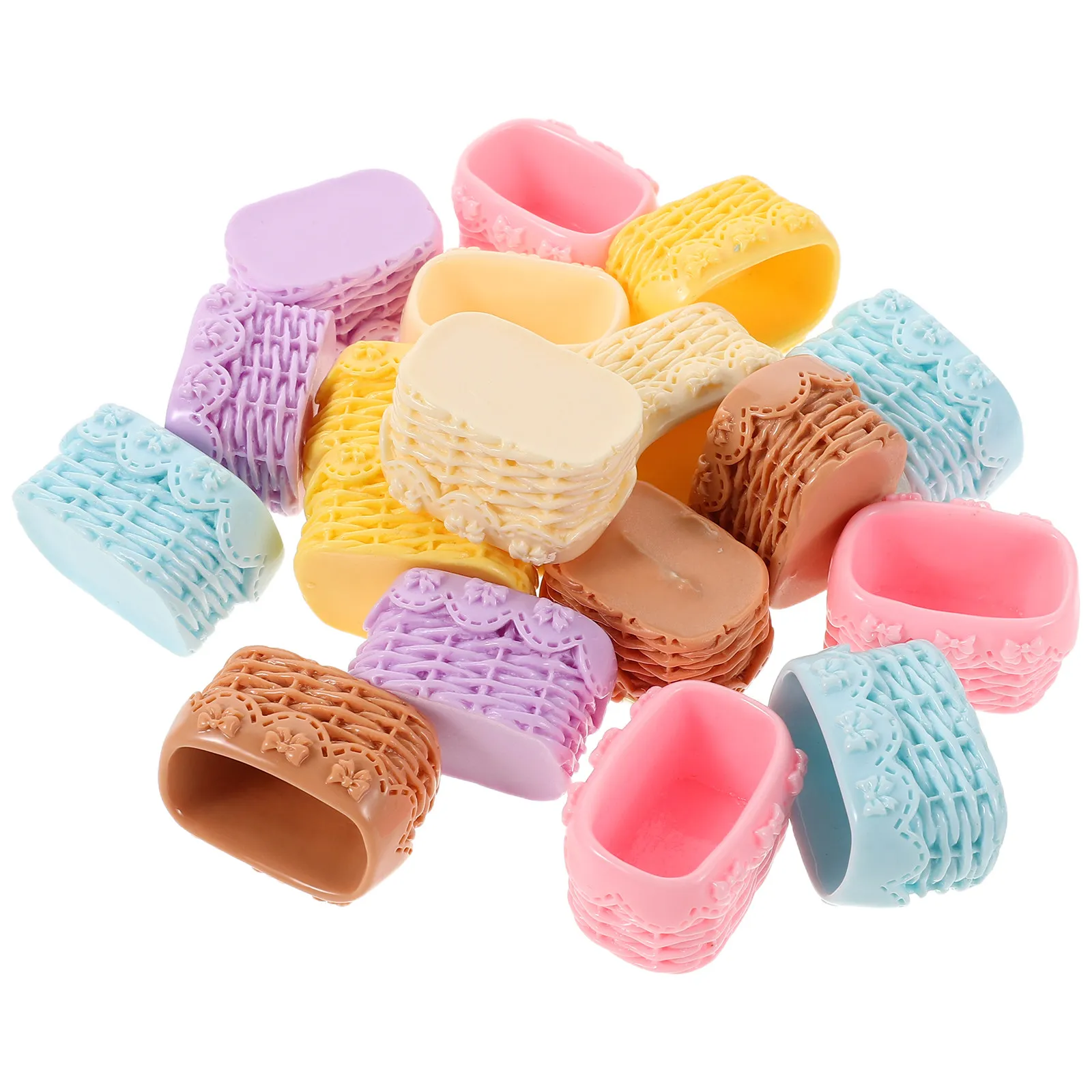 

Набор из 18 миниатюрных плетеных корзинок из смолы для кукольного домика, кухни, декора сказочного сада, демонстрации еды и цветов