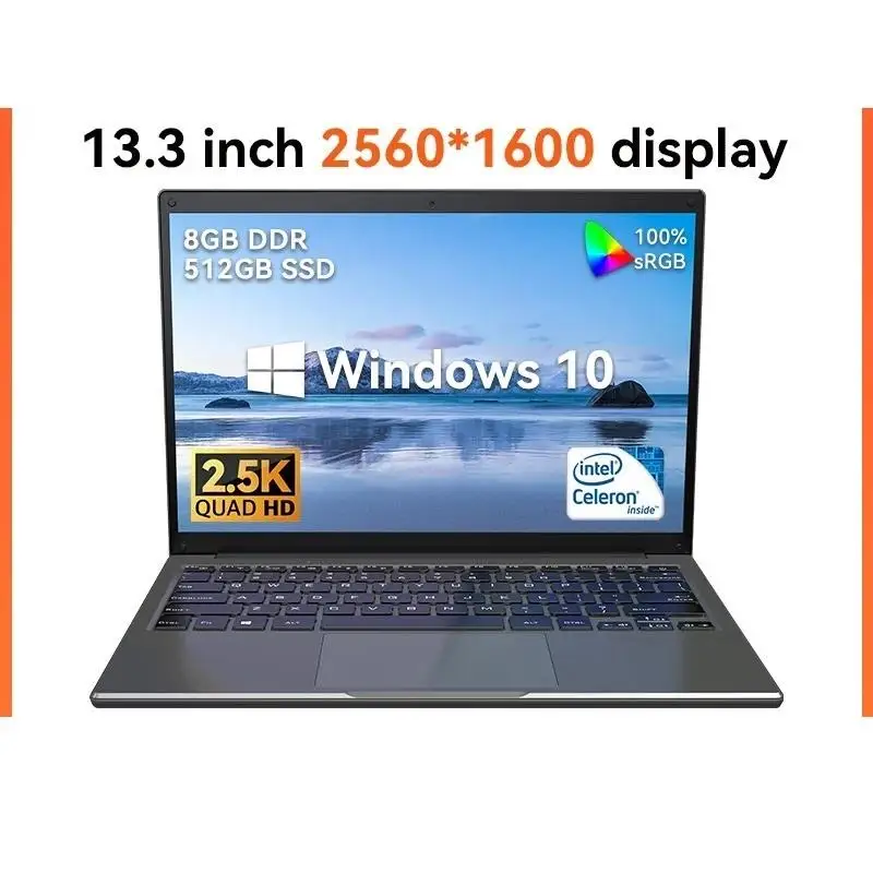 Top 13.3 Inch Cheap Laptop With Intel CPU 2.5K FHD IPS 2.5K FHD Display Notebook Laptop On Sale