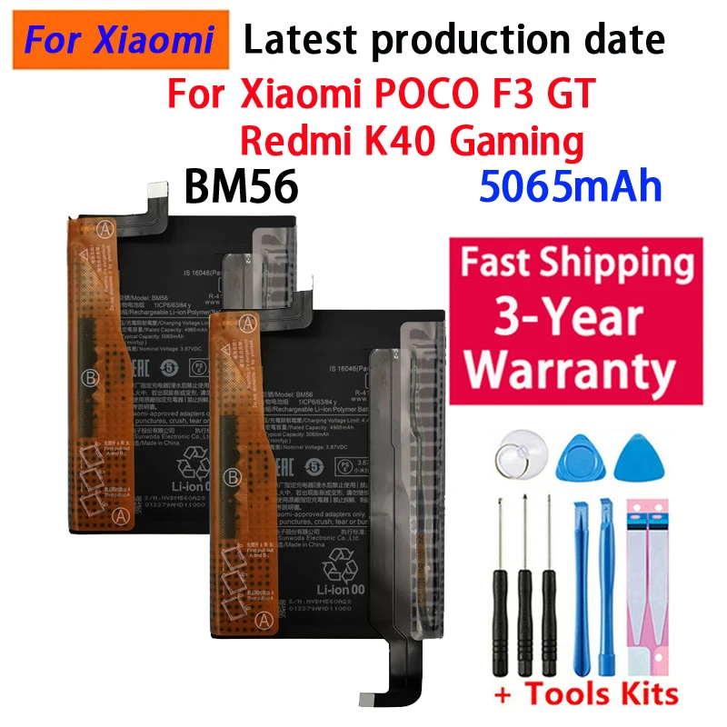 Schneller Versand 100% Ersatz-BM56-Akku für Xiaomi POCO F3 GT Redmi K40 Gaming Edition Handy-Batterie