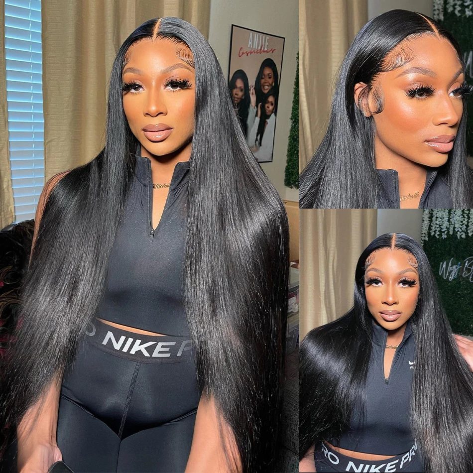 30 Inch Straight 13x6 HD Lace Frontal Wig  Lace Closure Wig Pre Plucked  Wig Human Hair Brazilian Bone  Human Hair Wig For Women